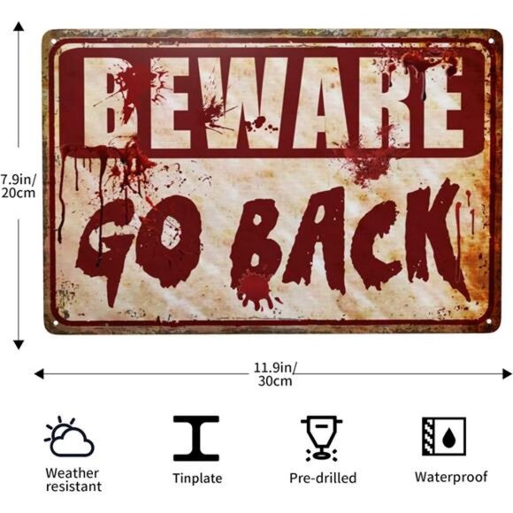 Halloween Decorations Indoor Horror Room Decor Metal Tin Signs Halloween Party - Picture 3 of 8